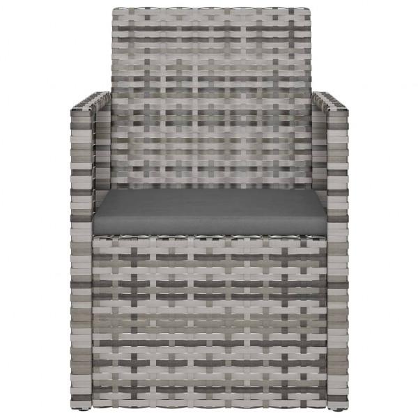 Muebles de jardín con cojines 3 piezas ratán sintético gris M 4