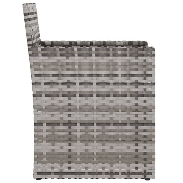 Muebles de jardín con cojines 3 piezas ratán sintético gris M 5