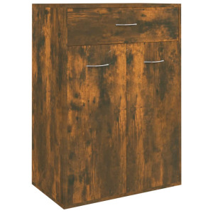 Mueble zapatero madera contrachapada roble ahumado 60x35x84 cm H