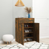 Mueble zapatero madera contrachapada roble ahumado 60x35x84 cm 4