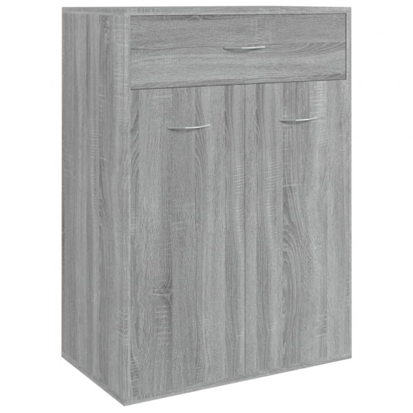Mueble zapatero de madera contrachapada gris Sonoma 60x35x84 cm M 2