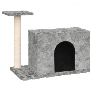 Rascador para gatos con postes de sisal gris claro 51 cm H