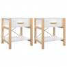 Mesitas de noche 2 uds madera contrachapada blanco 42x38x45 cm 1
