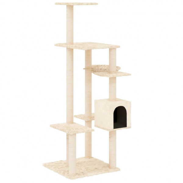 Árvore para gatos c/ postes arranhadores sisal 142 cm cor creme M 2