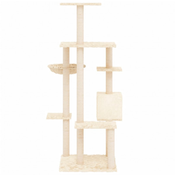 Árvore para gatos c/ postes arranhadores sisal 142 cm cor creme M 4