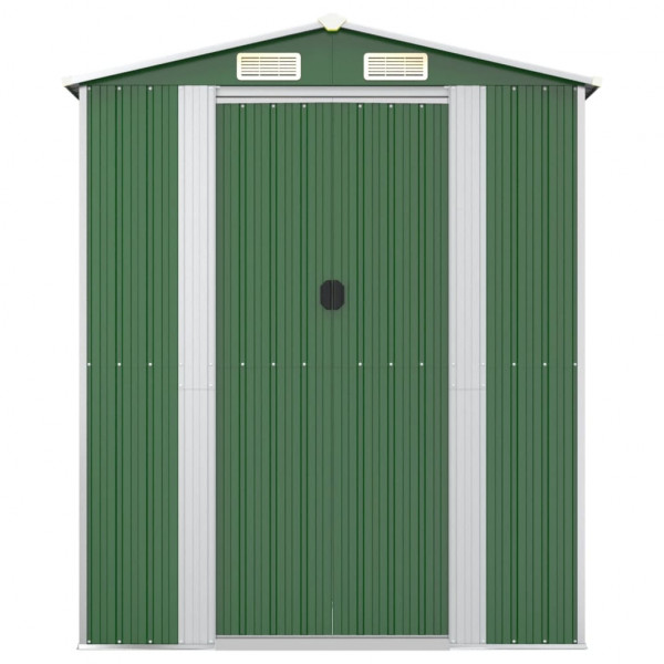 Abrigo de jardim 192x357x223 cm aço galvanizado verde M 4