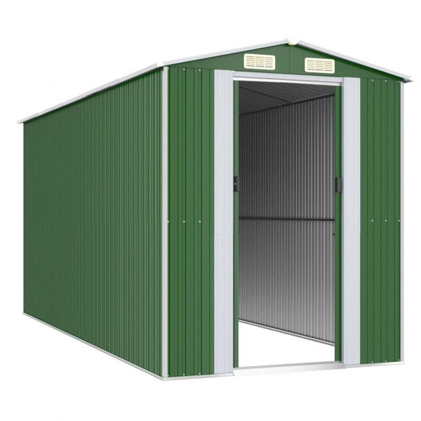 Abrigo de jardim 192x440x223 cm aço galvanizado verde M 3