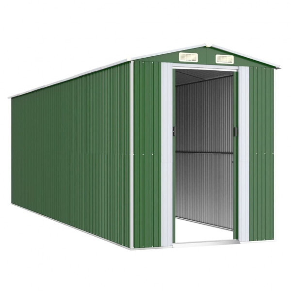Abrigo de jardim 192x606x223 cm aço galvanizado verde M 3