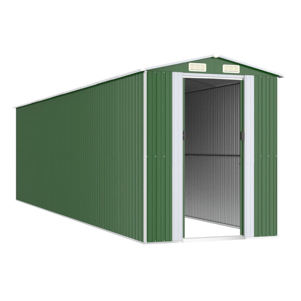 Abrigo de jardim 192x772x223 cm aço galvanizado verde M 3