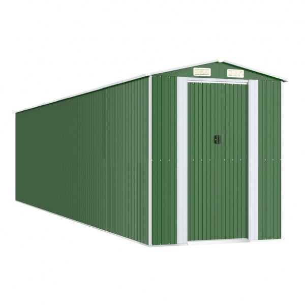 Abrigo de jardim 192x855x223 cm aço galvanizado verde M 2