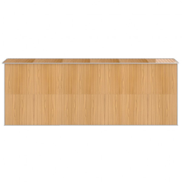Abrigo de jardim 192x523x223 cm aço galvanizado castanho M 5