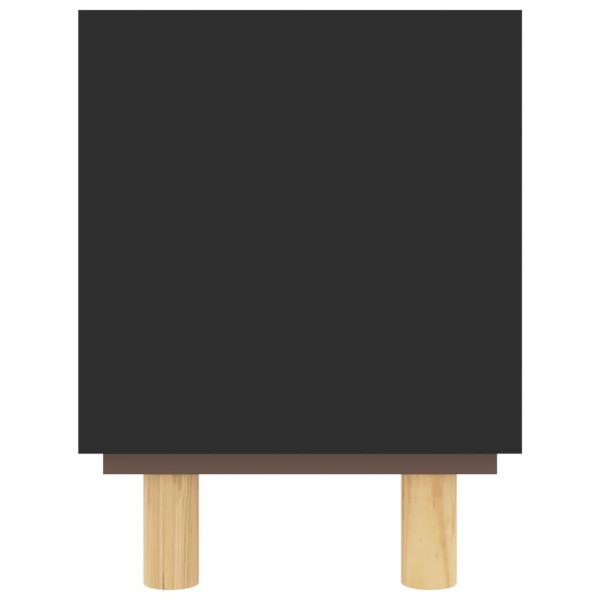 Móvel de TV 80x30x40 cm pinho maciço/vime natural preto M 5