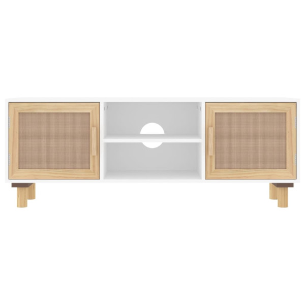 Móvel de TV 105x30x40 cm pinho maciço/vime natural branco M 4