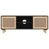 Mueble para TV madera maciza pino y ratán natural 105x30x40 cm 4