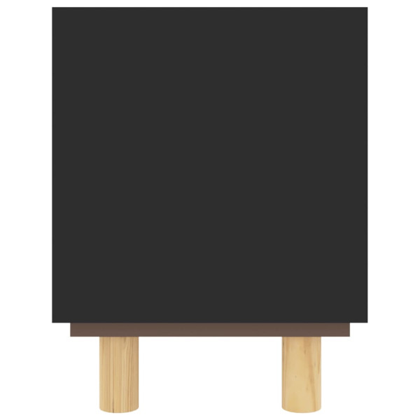 Móvel de TV 105x30x40 cm pinho maciço/vime natural preto M 5