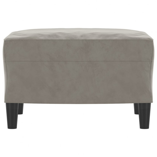 Reposapiés de terciopelo gris claro 60x50x41 cm M 3