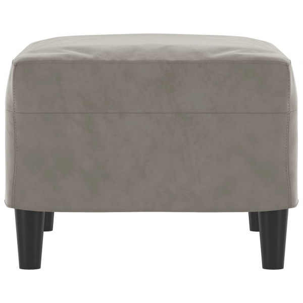 Apoio de pés 60x50x41 cm veludo cinzento-claro M 4