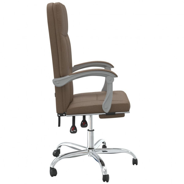 Silla de oficina reclinable de tela marrón M 4