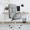 Silla de oficina reclinable de tela gris claro 1