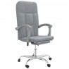 Silla de oficina reclinable de tela gris claro 2