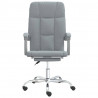 Silla de oficina reclinable de tela gris claro 3