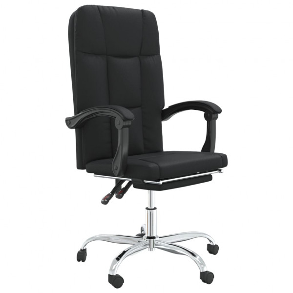 Silla de oficina reclinable cuero sintético negro M 2