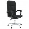 Silla de oficina reclinable cuero sintético negro 2