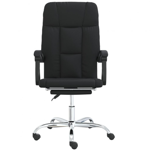 Silla de oficina reclinable cuero sintético negro M 3