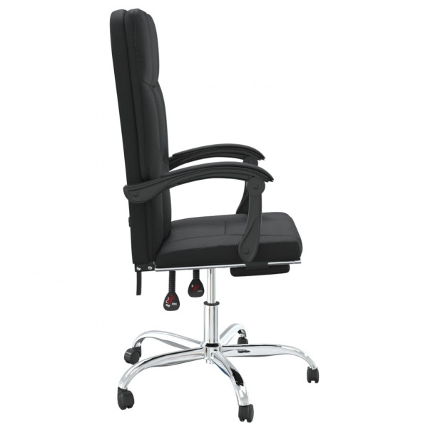 Silla de oficina reclinable cuero sintético negro M 4