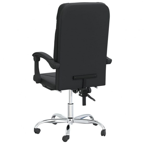 Silla de oficina reclinable cuero sintético negro M 5