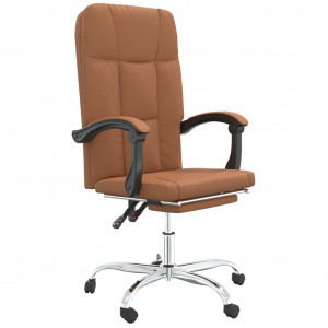 Silla de oficina reclinable cuero sintético marrón H