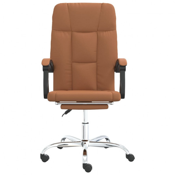 Silla de oficina reclinable cuero sintético marrón M 3