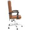 Silla de oficina reclinable cuero sintético marrón 4