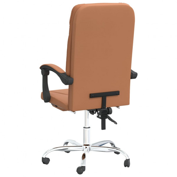 Silla de oficina reclinable cuero sintético marrón M 5