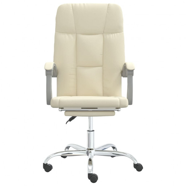 Silla de oficina reclinable cuero sintético crema M 3