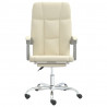 Silla de oficina reclinable cuero sintético crema 3
