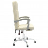 Silla de oficina reclinable cuero sintético crema 4