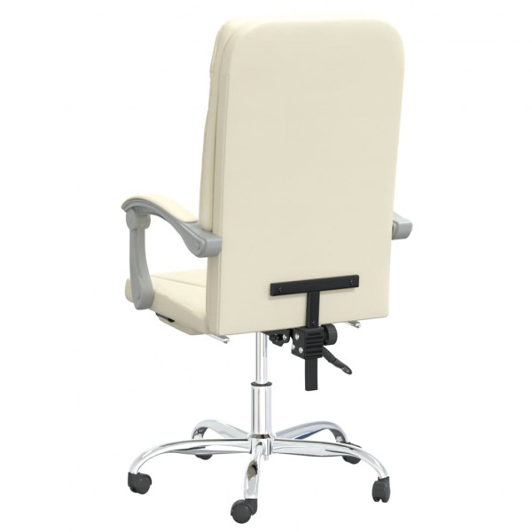 Silla de oficina reclinable cuero sintético crema M 5