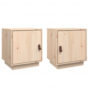 Mesitas de noche 2 uds madera maciza de pino 40x34x45 cm H