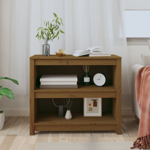 Estantería madera maciza de pino marrón miel 80x35x68 cm M 3