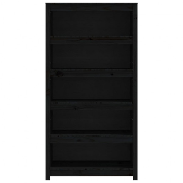 Estantería madera maciza de pino negra 80x35x154 cm M 5