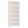 Estante 80x35x183 cm madeira de pinho maciça branco 2