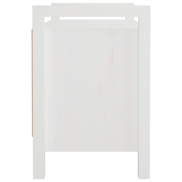 Banco de corredor 80x40x60 cm madeira de pinho maciça branco M 5