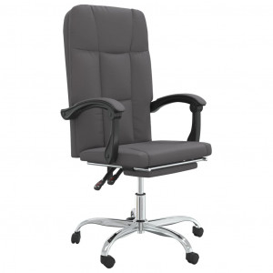 Silla de oficina reclinable cuero sintético gris H