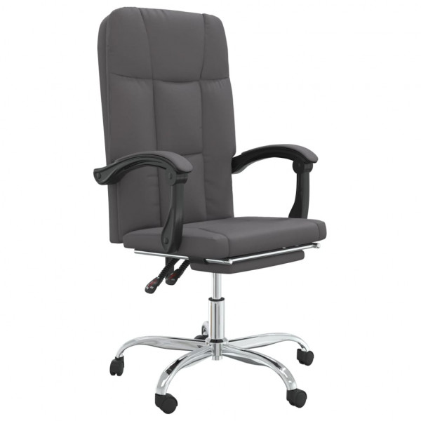 Silla de oficina reclinable cuero sintético gris M 2