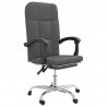Silla de oficina reclinable cuero sintético gris 2