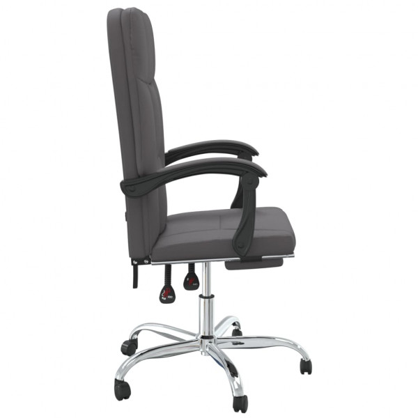 Silla de oficina reclinable cuero sintético gris M 4