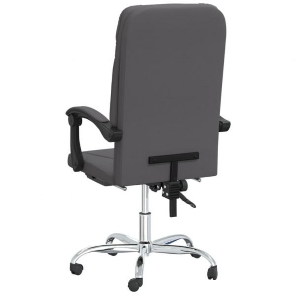 Silla de oficina reclinable cuero sintético gris M 5