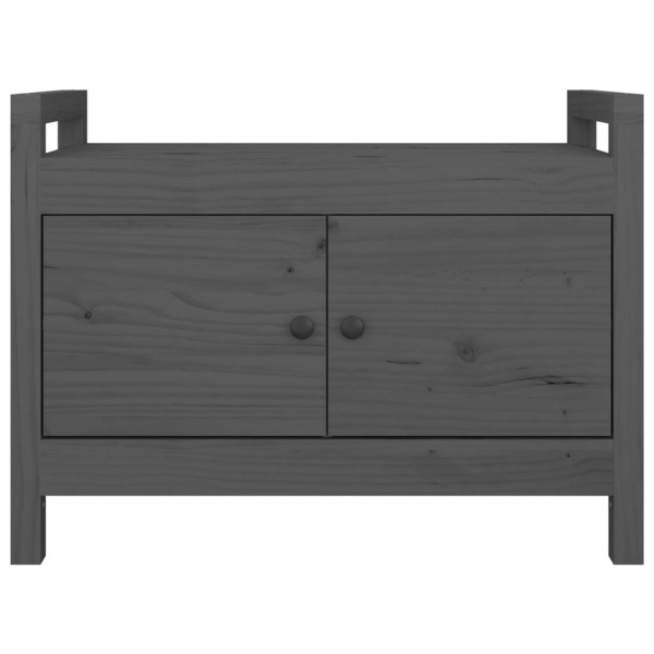 Banco de recibidor madera maciza de pino gris 80x40x60 cm M 3