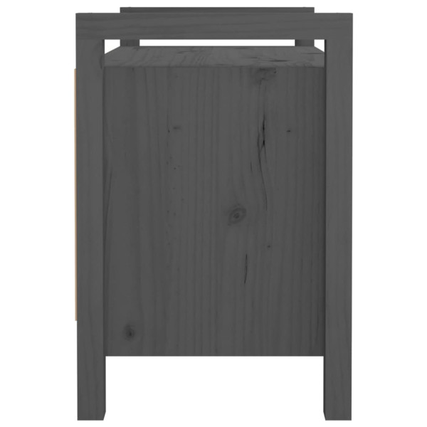 Banco de recibidor madera maciza de pino gris 80x40x60 cm M 5